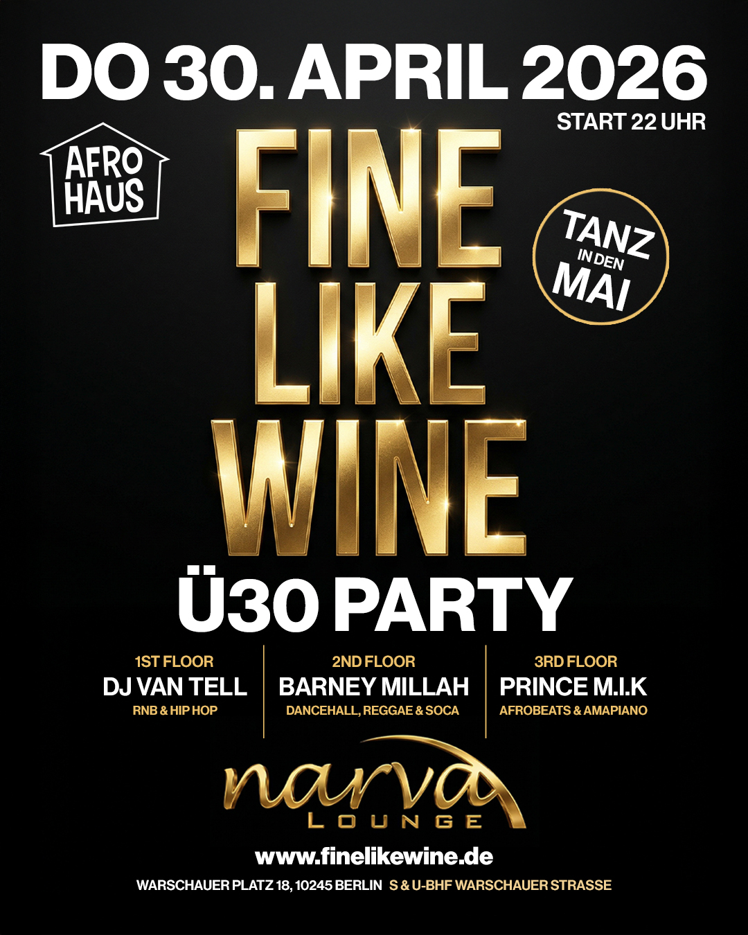  FINE LIKE WINE – Ü30 PARTY